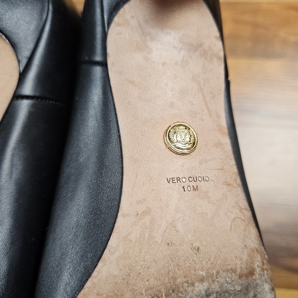 Veronica Beard Lisa Knee High Leather Boots Kitten Heel Black 10M Wide Calf - Picture 7 of 9